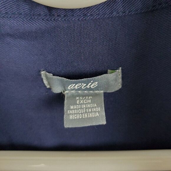 Aerie American Eagle Navy Blue Soft Utility Jumpsuit Short Sleeve Romper XS - Picture 5 of 5